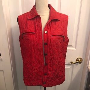 Debra DeRoo silk vest red small